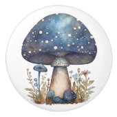 Big Blue Toadstool Keramische Knop (Voorkant)