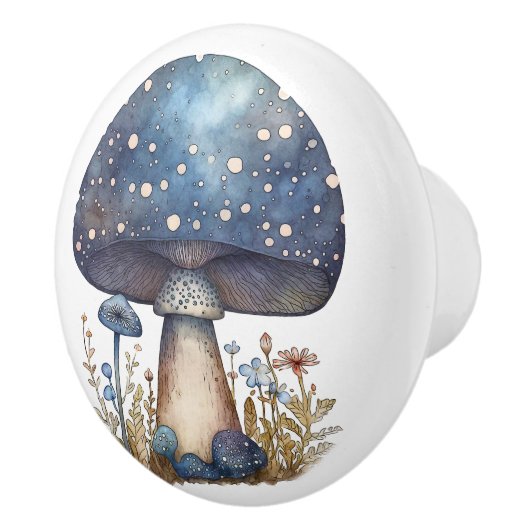 Big Blue Toadstool Keramische Knop (Rechts)