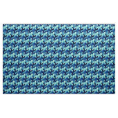 Big Blue Tropical Leaves Fabric Stof (Yard (91,4 cm))