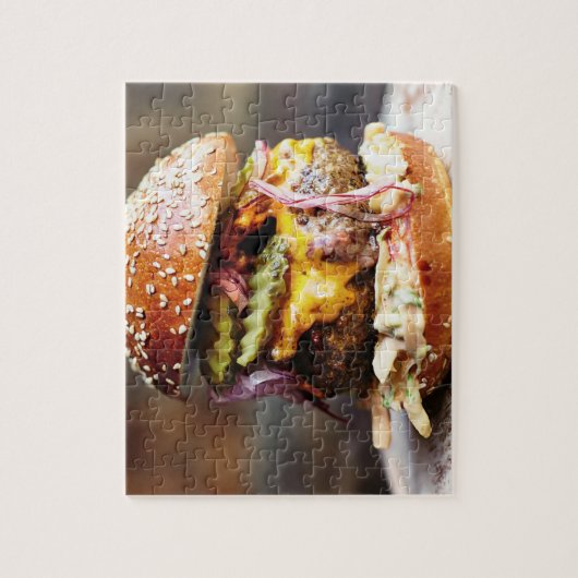 Big Bob's yummy hamburger puzzle Legpuzzel (Verticaal)