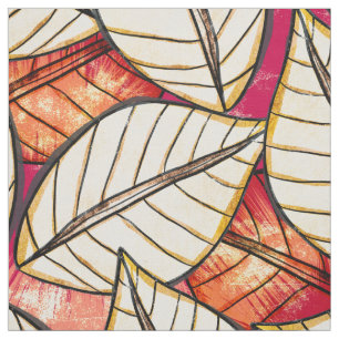 Big Bold African Print Leaf Pattern Stof