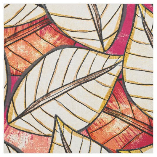 Big Bold African Print Leaf Pattern Stof (Swatch)