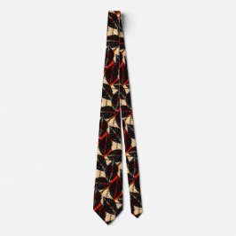 Big Bold African Rainforest Print Red en Black Stropdas