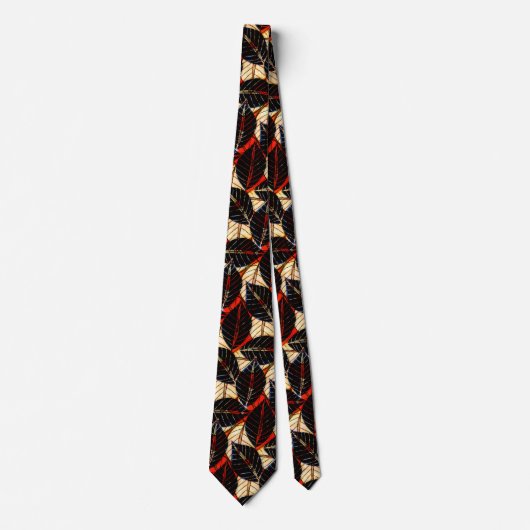 Big Bold African Rainforest Print Red en Black Stropdas (Voorkant)