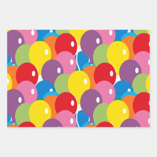 Big Bold Balloons Basic Colours Inpakpapier Vel (Voorkant)