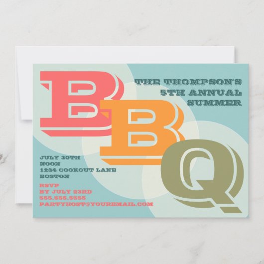 Big Bold BBQ Uitnodiging (Voorkant)