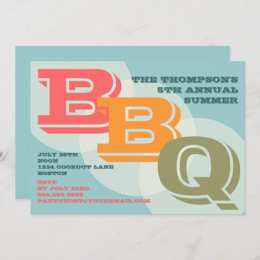 Big Bold BBQ Uitnodiging (Voorkant / Achterkant)