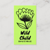 BIG BOLD BLOOM Rustic Minimal Floral QR code Visitekaartje (Voorkant)