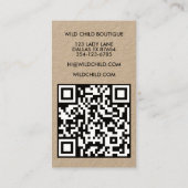 BIG BOLD BLOOM Rustic Minimal Floral QR code Visitekaartje (Achterkant)