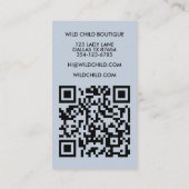 BIG BOLD BLOOM Rustic Minimal Floral QR code Visitekaartje (Achterkant)