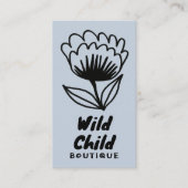 BIG BOLD BLOOM Rustic Minimal Floral QR code Visitekaartje (Voorkant)