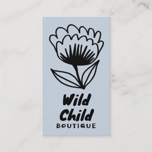 BIG BOLD BLOOM Rustic Minimal Floral QR code Visitekaartje (Voorkant)