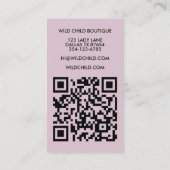 BIG BOLD BLOOM Rustic Minimal Floral QR code Visitekaartje (Achterkant)