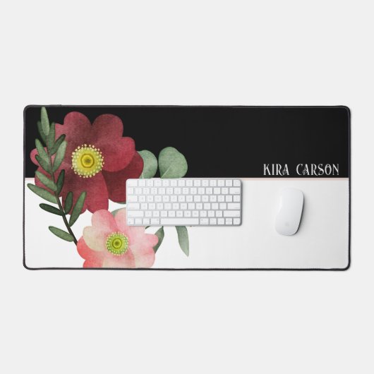 BIG BOLD BORDEAUX BLOEM MET NAAM BUREAUMAT (Keyboard & Muis)