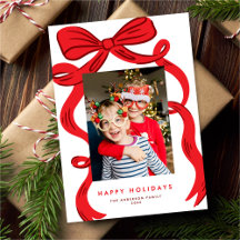 Big Bold Bright Red Bow Christmas Photo