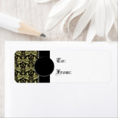 Big Bold Damask (Golden) (Monogram) Etiket (Insitu)