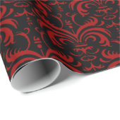 Big Bold Damask (rood) Cadeaupapier (Rol Hoek)