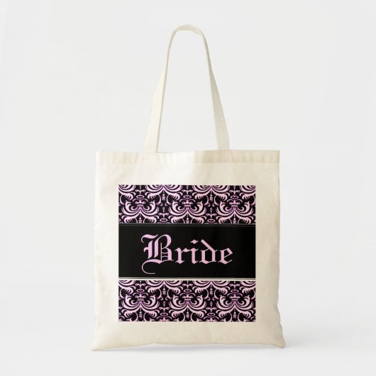 Big Bold Damask (roze) (bruiloft) Tote Bag (Voorkant)