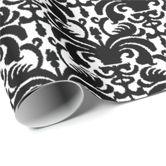 Big Bold Damask (zwart) Cadeaupapier (Rol Hoek)