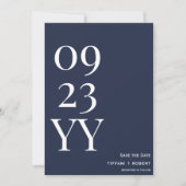 Big Bold Date Navy Blauw Save The Date (Voorkant)