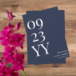 Big Bold Date Navy Blauw Save The Date