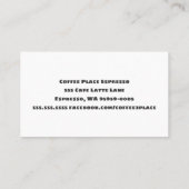 Big Bold Double Number Loyalty Coffee Punch Card (Achterkant)