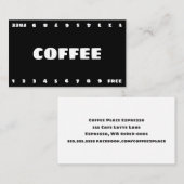 Big Bold Double Number Loyalty Coffee Punch Card (Voorkant / Achterkant)