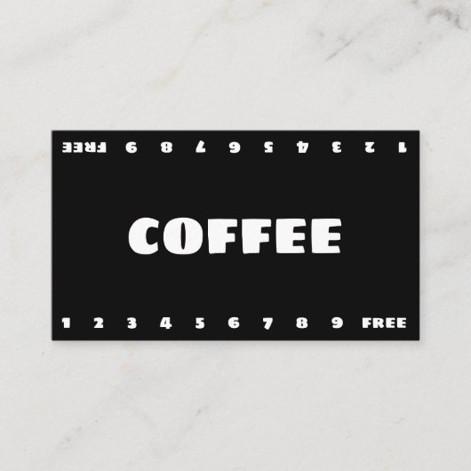 Big Bold Double Number Loyalty Coffee Punch Card (Voorkant)