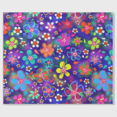 Big Bold Flowers Boho Style Cute Cadeaupapier (Vlak)