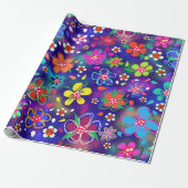 Big Bold Flowers Boho Style Cute Cadeaupapier (Uitgerold)
