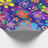 Big Bold Flowers Boho Style Cute Cadeaupapier (Hoek)