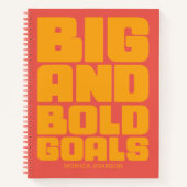 Big Bold Goals Vibrant Yellow Orange Personalized Notitieboek (Voorkant)