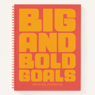 Big Bold Goals Vibrant Yellow Orange Personalized Notitieboek