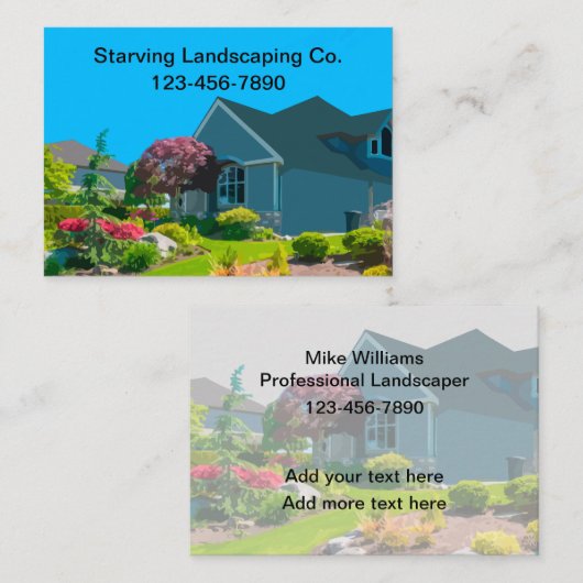 Big Bold Landscaping Service-Visitekaartjes Visitekaartje (Voorkant / Achterkant)