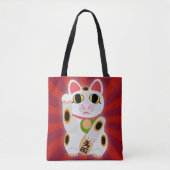 Big Bold Lucky Cat Fun tekenfilm Tote Bag (Voorkant)