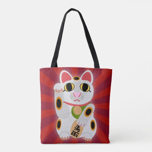 Big Bold Lucky Cat Fun tekenfilm Tote Bag (Achterkant)