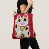 Big Bold Lucky Cat Fun tekenfilm Tote Bag (Dichtbij)