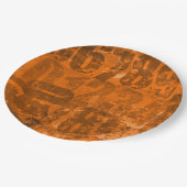 Big Bold Numbers op Brownish Oranje Grunge Texture Papieren Bordje (Gekanteld)