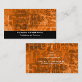 Big Bold Numbers op Brownish Oranje Grunge Texture Visitekaartje (Voorkant / Achterkant)