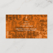 Big Bold Numbers op Brownish Oranje Grunge Texture Visitekaartje (Achterkant)