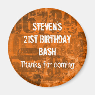 Big Bold Numbers op Grunge Dank je wel Magneet