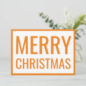 Big Bold Oranje Merry White-fotokaart Kaart (Staand voorkant)