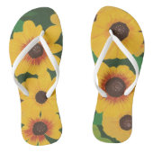 Big Bold Painted Yellow Sunflower Green FlipFlops Teenslippers (Voetbed)