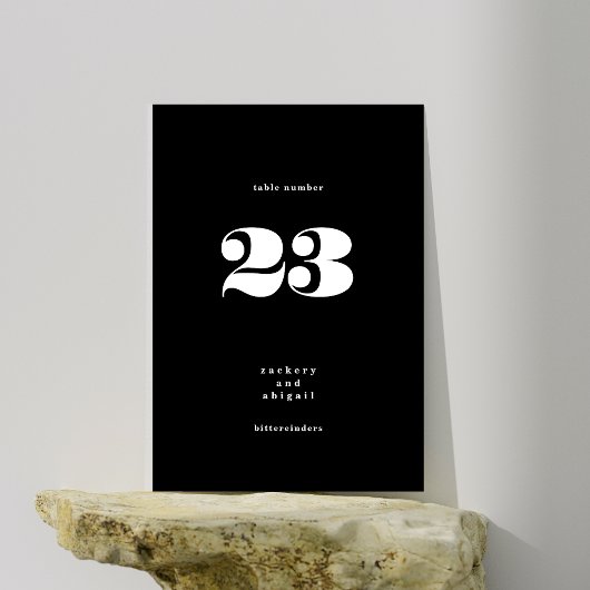 BIG Bold Premium Wit Zwart Bruiloft Kaart