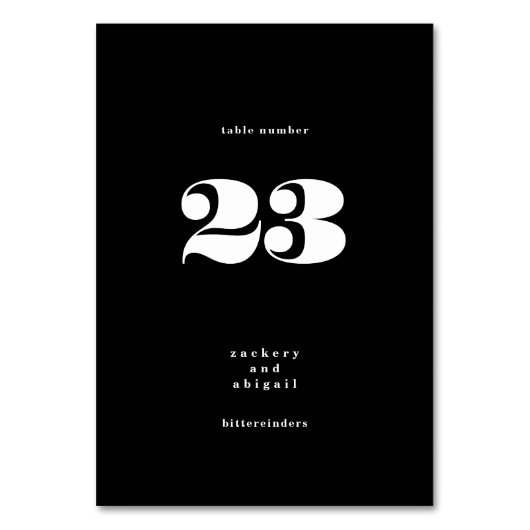 BIG Bold Premium Wit Zwart Bruiloft Kaart (Voorkant)