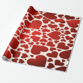 Big Bold Red Love Hearts Cadeaupapier (Uitgerold)