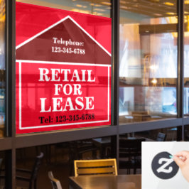 BIG BOLD RETAIL VOOR LEASE SIGNAGE Vastgoed Raamsticker