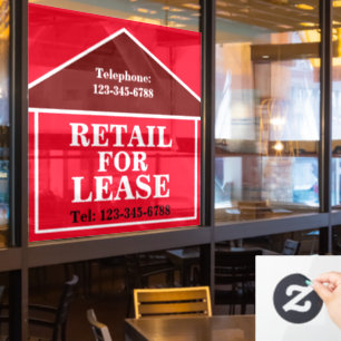 BIG BOLD RETAIL VOOR LEASE SIGNAGE Vastgoed Raamsticker