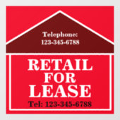 BIG BOLD RETAIL VOOR LEASE SIGNAGE Vastgoed Raamsticker (Vel)