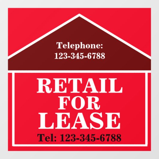 BIG BOLD RETAIL VOOR LEASE SIGNAGE Vastgoed Raamsticker (Vel)